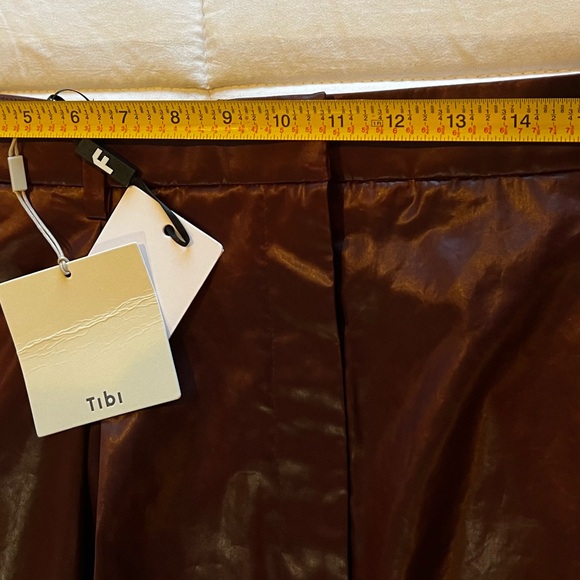 NWT- Tibi burgundy Liquid Drape ankle zip Pant Size 12 - Picture 9 of 15